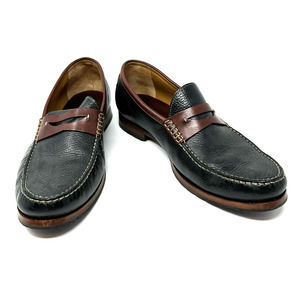 Johsnton & Murphy size 11.5M C5 20 2457 black brown loafers sheepskin 202 205 01